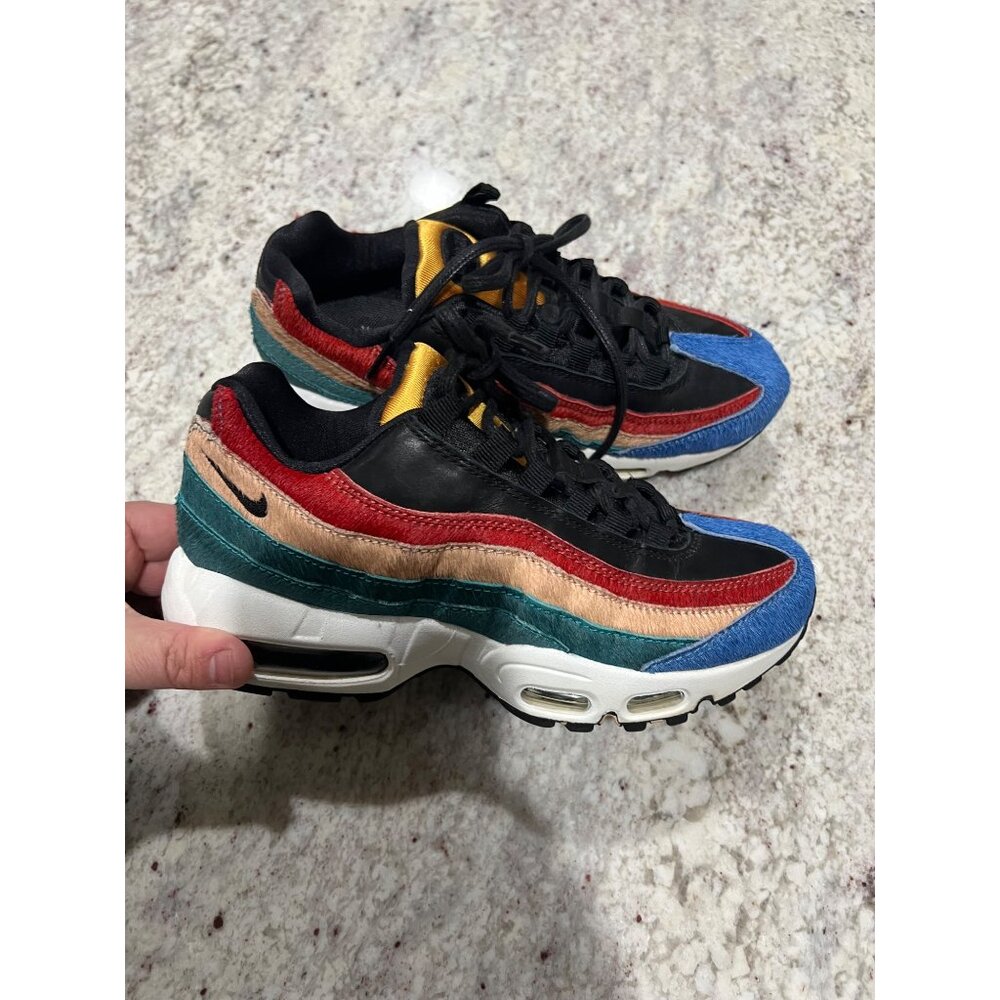 Nike Air Max 95 'Multicolor Pony Hair' 807443-003 - Size 7.5 - Picture 4 of 8